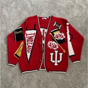RARE Vintage BellePointe XL Indiana State Hoosiers Sport Cardigan  Sweater